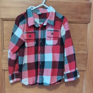 Old Navy Kids Plaid Button Down Shirt - Red, Black, White